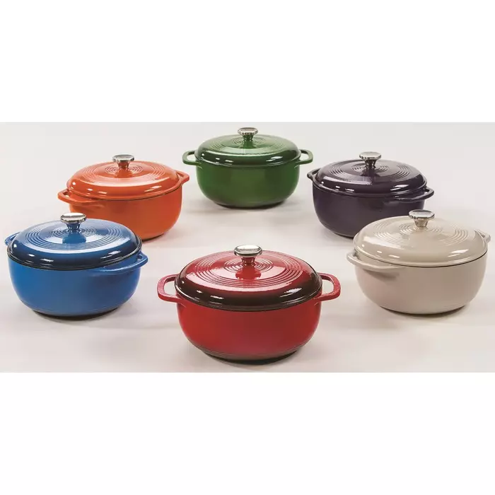 Lodge EC6D32 6 Qt. Indigo Enameled Cast Iron Dutch Oven