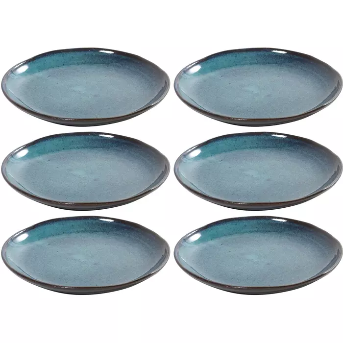 Zweet Pebish Te Serax Aqua Dessertbord B1413008, 22cm blauw gespikkeld 6 stuks kopen |  Kookpunt